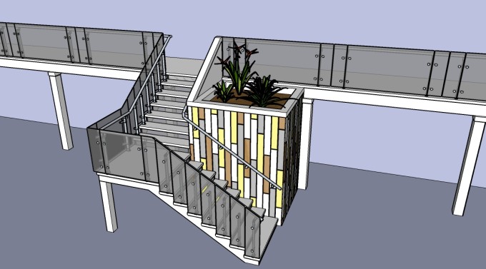 现代简约楼梯草图大师模型，楼梯sketchup模型下载