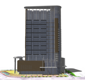 现代办公楼外观草图大师模型，办公楼外观sketchup模型免费下载