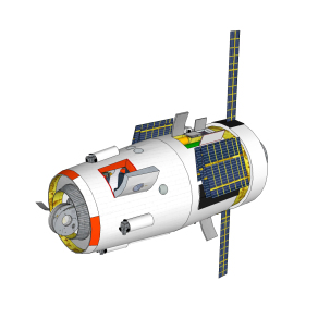 现代太空站草图大师模型，空间站su模型下载