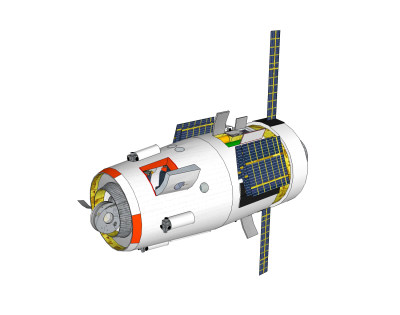 现代太空站草图大师模型，空间站su模型下载