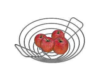 现代水果苹果草图大师模型，<em>食品</em>sketchup模型下载