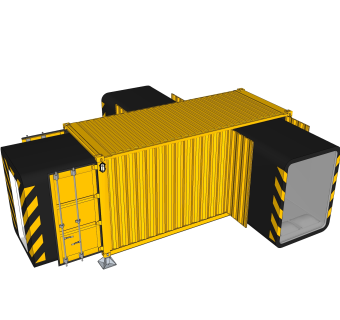 现代集装箱住宅su模型，改造房草图大师模型下载