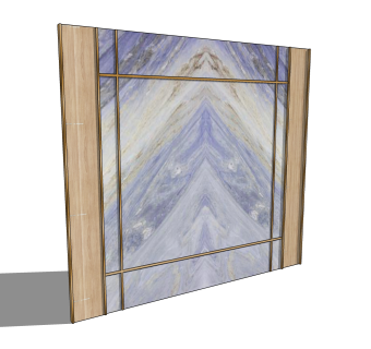 新中式背景墙su模型，背景墙sketchup模型下载