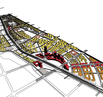 现代城市规划设计SU模型下载，城市规划草图大师模型