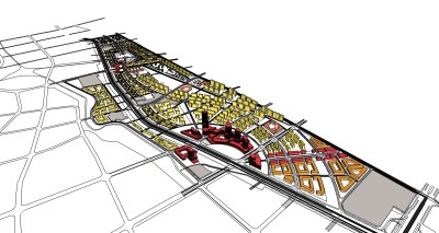 现代城市规划设计SU模型下载，城市规划草图大师模型