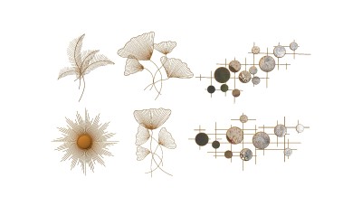 现代金属墙饰挂件组合su模型下载、金属墙饰挂件组合草图大师模型下载