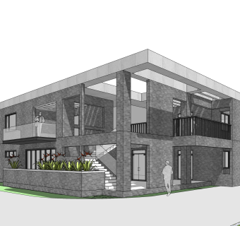 现代办公楼草图大师模型，办公楼sketchup模型免费下载