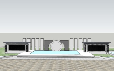 现代景墙草图大师模型skp模型，景墙sketchup模型skp文件分享