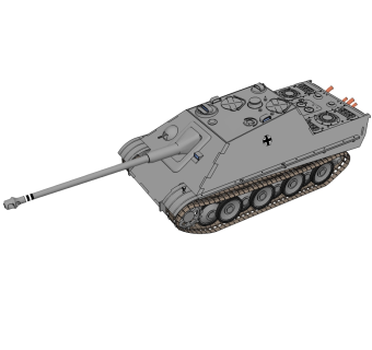 德国jagdpanther猎豹坦克草图大师模型，坦克SU模型下载
