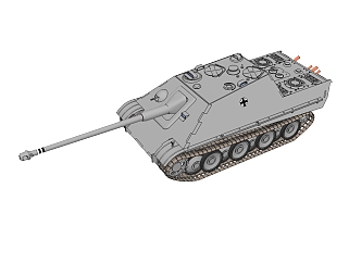德国jagdpanther猎豹坦克草图大师模型，<em>坦克SU模型</em>下载