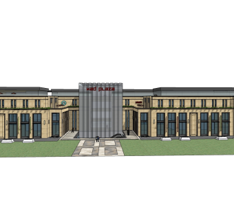 现代办公楼草图大师模型，办公楼sketchup模型免费下载