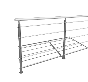 现代栏杆SU模型，栏杆SKB文件下载