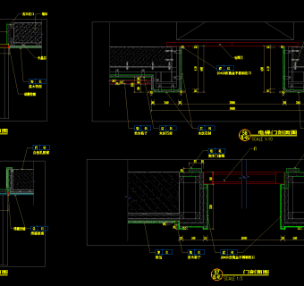 暗门、电梯门剖面节点CAD施工图纸，cad剖面建筑施工图纸下载