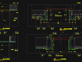暗门、电梯门剖面节点CAD施工图纸，cad剖面建筑施工图纸下载