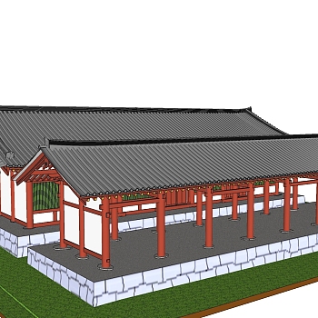 中式古建阁楼草图大师模型下载、古建阁楼草图大师模型下载