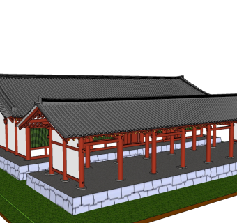 中式古建阁楼草图大师模型下载、古建阁楼草图大师模型下载