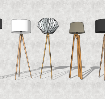 家庭简约落地灯su模型下载、家庭简约落地灯草图大师模型下载