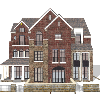 欧式别墅外观草图大师模型，别墅外观sketchup模型免费下载