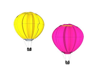 现代<em>热气球</em>草图大师模型，<em>热气球</em>SKP模型下载