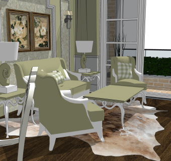 现代家装草图大师模型，家装SU模型下载