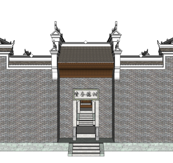 中式古建民俗草图大师模型下载，古建民俗su模型下载