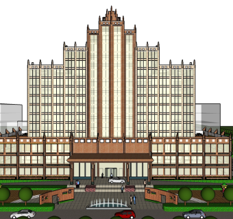 欧式酒店草图大师模型下载、欧式酒店su模型下载