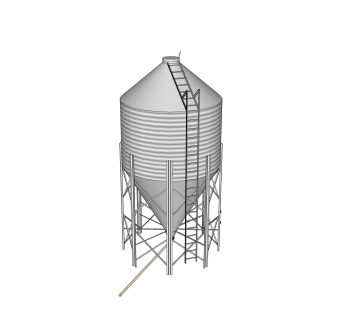 现代工业容器储蓄塔草图大师模型，塔容器sketchup模型下载