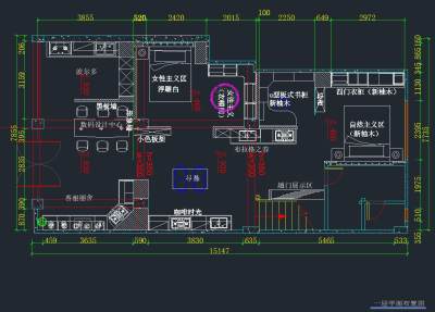 现代家具专卖店装修施工图，专卖店CAD施工图纸下载