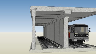 现代地铁草图大师模型，地铁sketchup模型