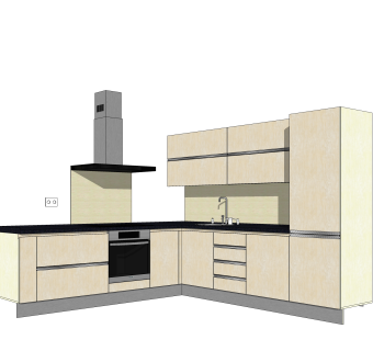 现代橱柜sketchup模型，厨房柜草图大师模型下载
