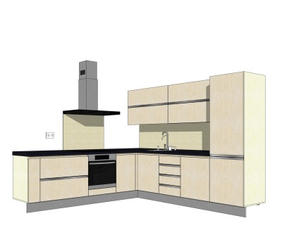 现代橱柜sketchup模型，厨房柜草图大师模型下载