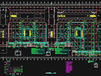 某多分区的二层大型商场火灾自动报警系统CAD设计图，商场火灾报警系统CAD施工图下载
