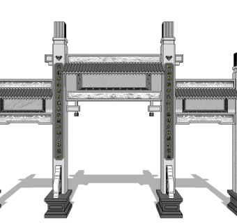 中式牌坊草图大师模型下载、牌坊su模型下载