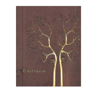 现代创意树枝图案锈板草图大师模型，锈板skp模型下载