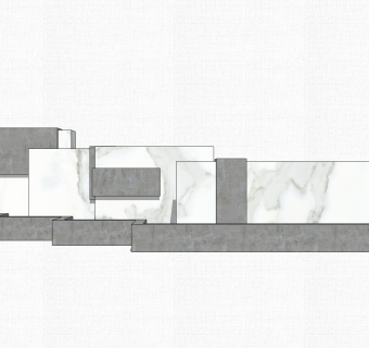 现代造型景墙草图大师模型，造型石块sketchup模型免费下载