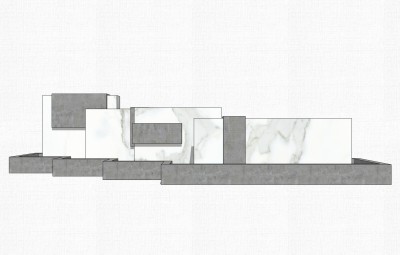 现代造型景墙草图大师模型，造型石块sketchup模型免费下载