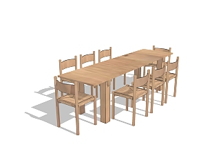 现代<em>实木</em>餐桌椅免费su模型，<em>实木</em>餐桌椅sketchup模型...