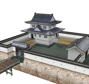 日式古建庭院草图大师模型下载、古建庭院su模型下载