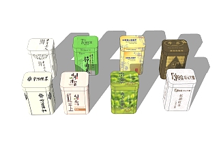 现代铁罐茶叶草图大师模型，铁罐茶叶su模型下载
