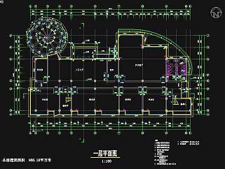 徐州市四层框架结构小区会所建筑设计施工图，小区框架结构设计CAD工程图下载