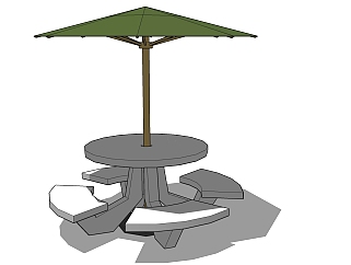 <em>户外桌椅</em>组合草图大师模型，桌椅组合SU模型下载