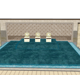 欧式景观墙SU模型下载，景观墙skb模型分享