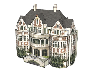 欧式古堡建筑su模型下载，古堡skb模型分享