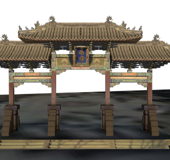佑顺寺牌坊草图大师模型下载、佑顺寺牌坊su模型下载