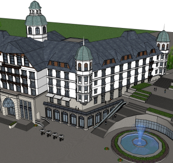 现代酒店草图大师模型下载、现代酒店su模型下载