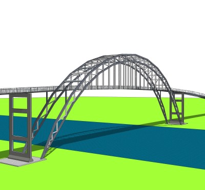 现代桥梁草图大师模型下载，sketchup桥梁su模型分享