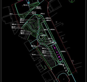 公园文体广场景观施工图CAD图纸
