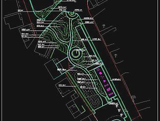公园文体广场景观施工图CAD图纸