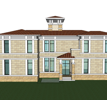 欧式别墅SU模型，别墅SKP模型下载