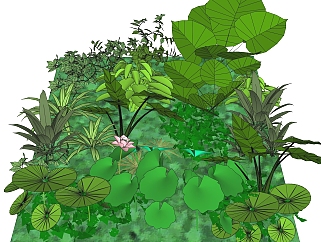 花园景观sketchup模型，<em>室外园林</em>景观植物skp文件下载
